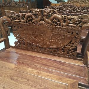 salon Triện Rồng tay 12 gỗ hương - Ảnh 3