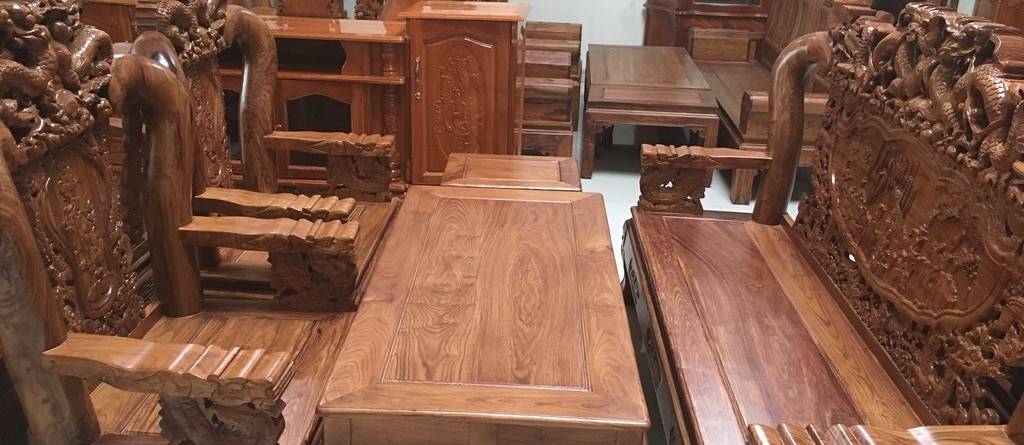 Salon Triện Rồng tay 12 gỗ hương