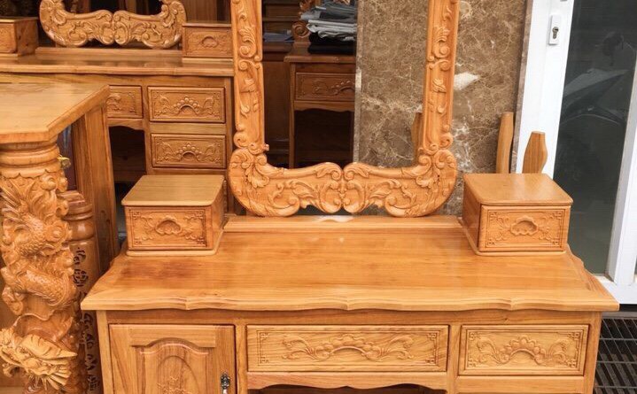 Bàn trang điểm gỗ gõ Nam Phi