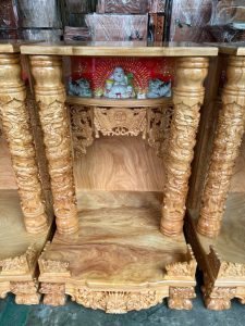 Trang thần tài 68-68-107cm Gỗ gõ đỏ