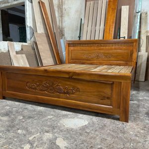 Giường TR01 gỗ tự nhiên: Gỗ tràm 1m6 x 2m - Ảnh 4