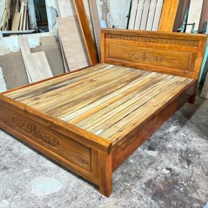 Giường TR01 gỗ tự nhiên: Gỗ tràm 1m6 x 2m - Ảnh 5