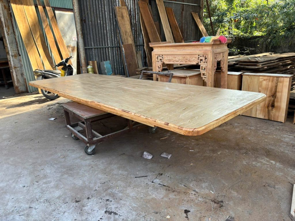 Bàn họp siêu dài gỗ sồi, mặt veneer (4)