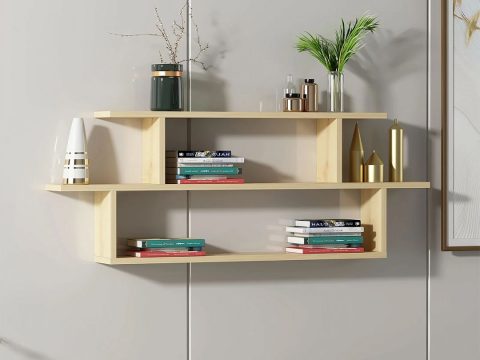 Kệ sách gỗ treo tường nhỏ gọn cho chung cư, nhà phố