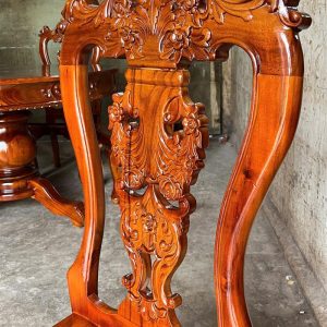Bộ bàn ăn tròn gỗ tràm 8 ghế - Ảnh 3