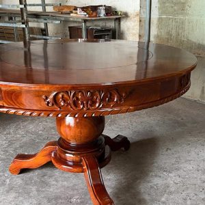 Bộ bàn ăn tròn gỗ tràm 8 ghế - Ảnh 8