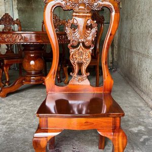 Bộ bàn ăn tròn gỗ tràm 8 ghế - Ảnh 7
