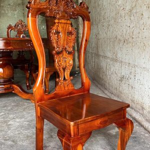 Bộ bàn ăn tròn gỗ tràm 8 ghế - Ảnh 6